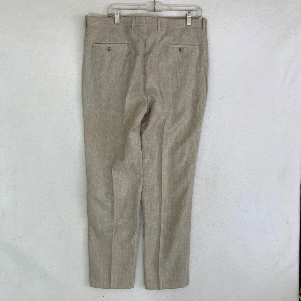 Peter Millar Harker Pant Mens 36R Beige NEW Wool Linen Blend Trousers $285